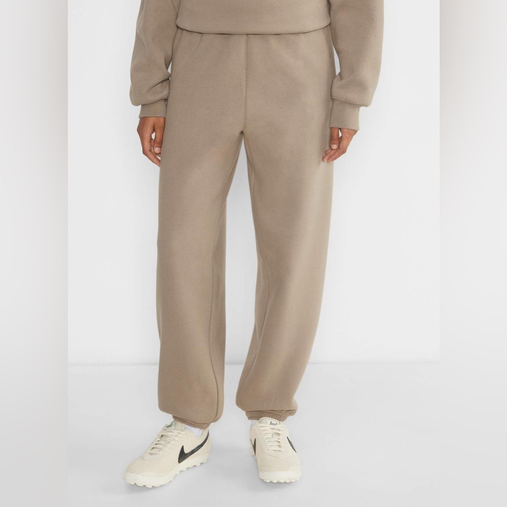 Aritzia Taupe Wide-Leg Track Pants - Picture 1 of 13